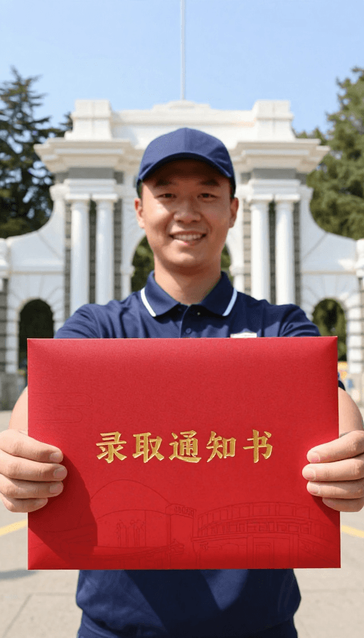 录取通知书素材：阳光清晨顺丰小哥送达清华录取通知书喜悦