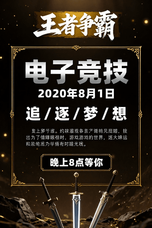 金属质感素材：王者争霸·电子竞技盛典：2020 年 8 月 1 日邀您共赴巅峰对决