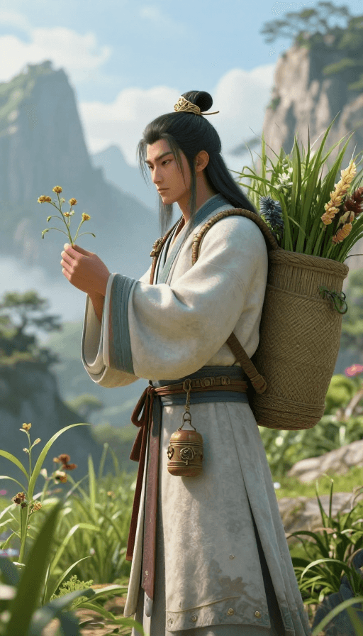 仙侠美学素材：仙山寻药：神农氏的传奇之旅