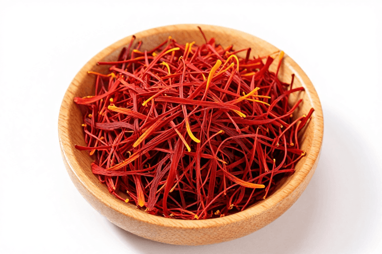 竹碗素材：高清藏红花丝俯拍细节图，鲜红橙黄质感商业摄影