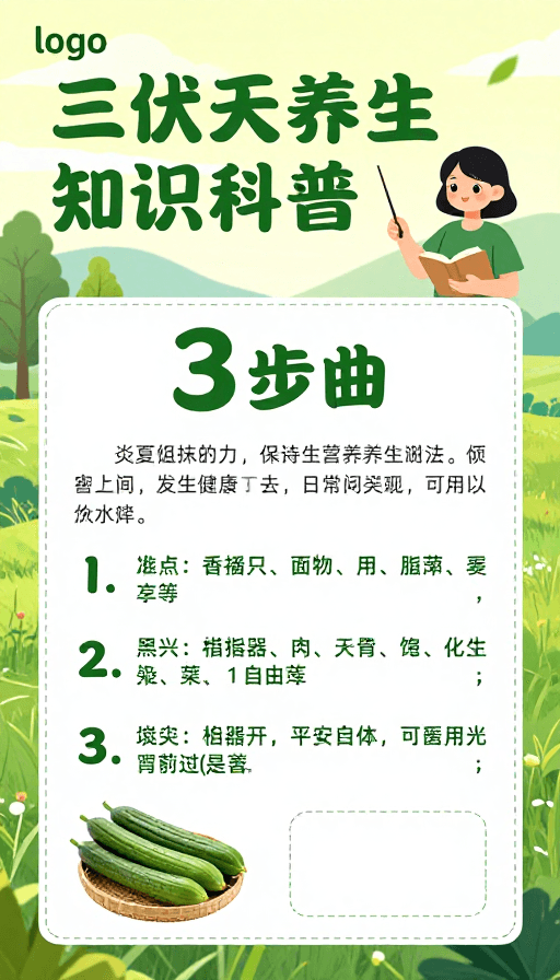 绿色渐变素材：夏日养生：三伏天健康指南