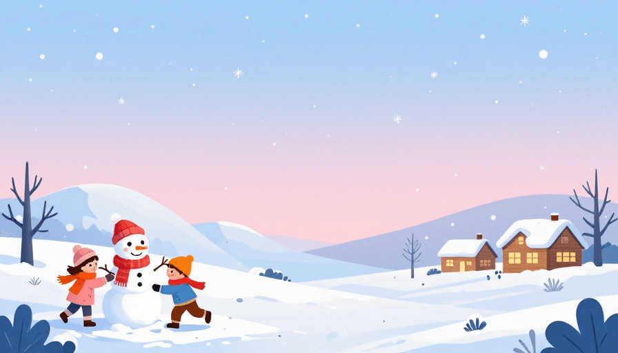 卡通插画素材：冬日童话：温馨冰雪场景插画