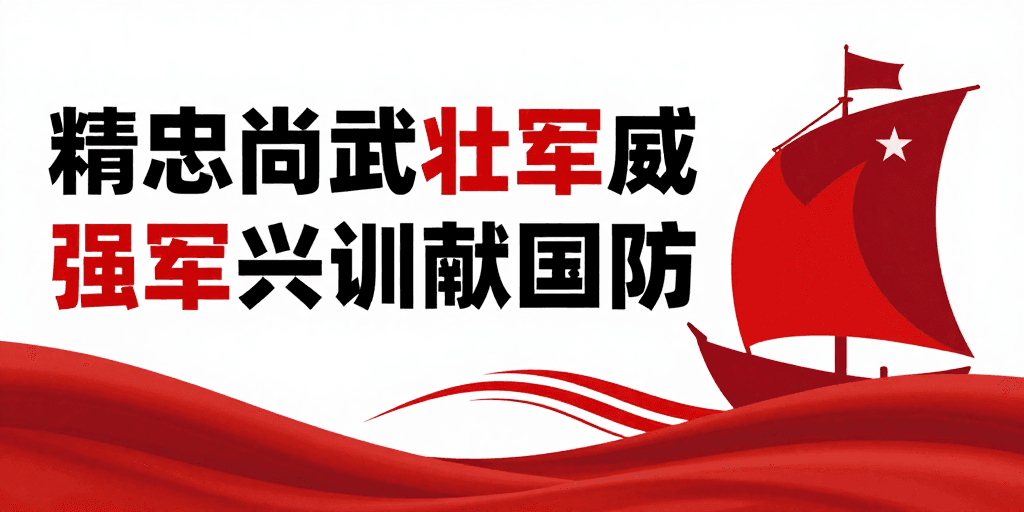 动感设计素材：红色黑调军事海报，彰显精忠尚武与强军精神