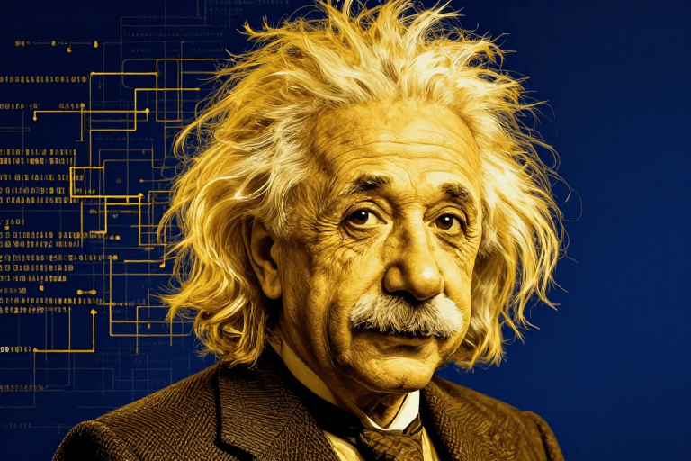 数字创意素材：爱因斯坦数据流：代码中的科学之美