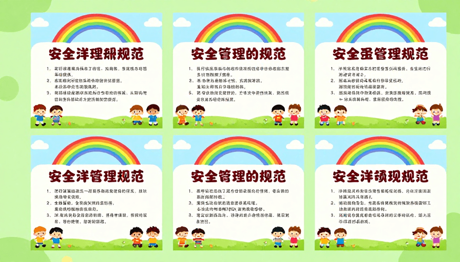 温馨氛围素材：童趣插画：幼儿园安全管理规范指南