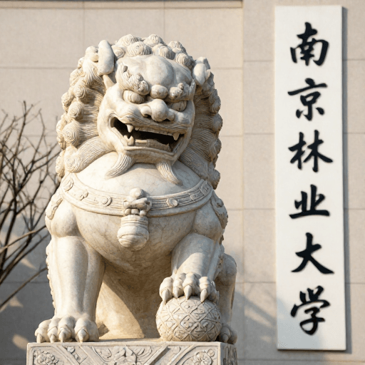 传统文化元素素材：石雕守护狮彰显南京林大校园文化