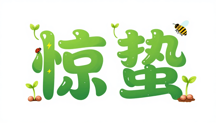 手绘艺术字素材：生机盎然：惊蛰液态书法艺术字设计
