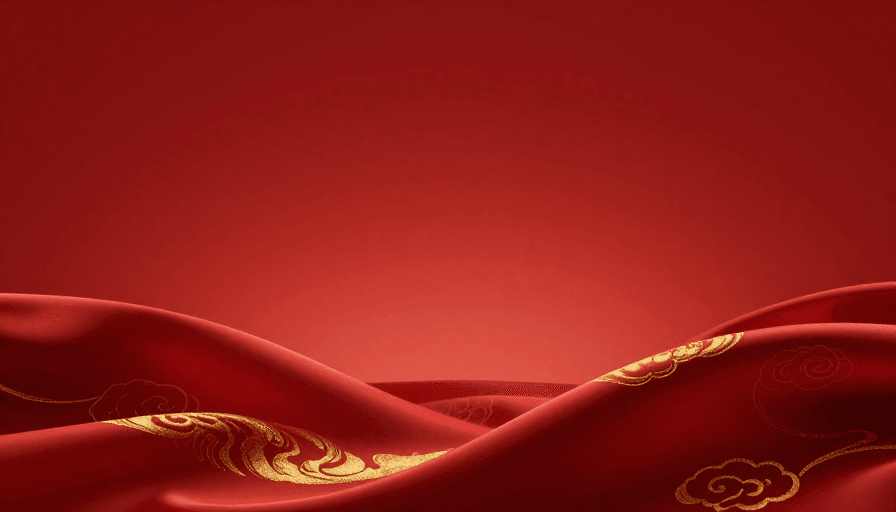 高端质感素材：新年极简艺术：东方美学丝绸流光