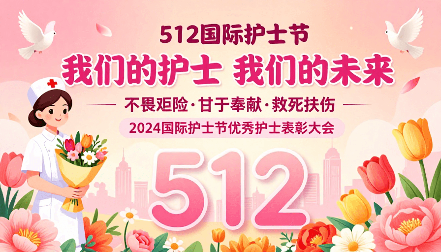 人文关怀素材：温暖希望：2024国际护士节优秀表彰主题插画