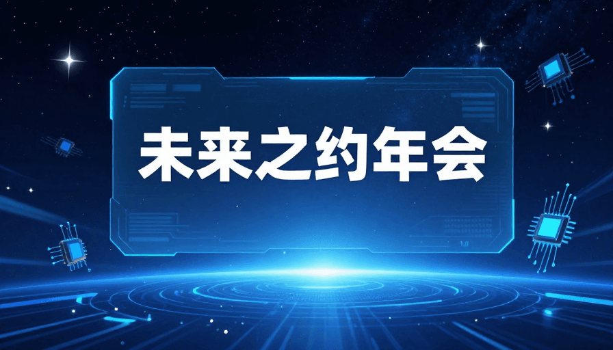 科技年会素材：未来之约年会：科技感星空封面