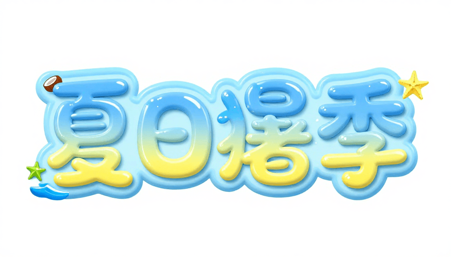 艺术字体设计素材：夏日狂暑季：蓝黄3D活力艺术字体设计