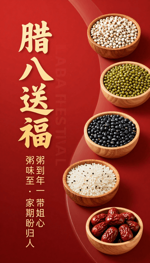 海报设计素材：腊八节送福海报：传统与现代融合的节日宣传图