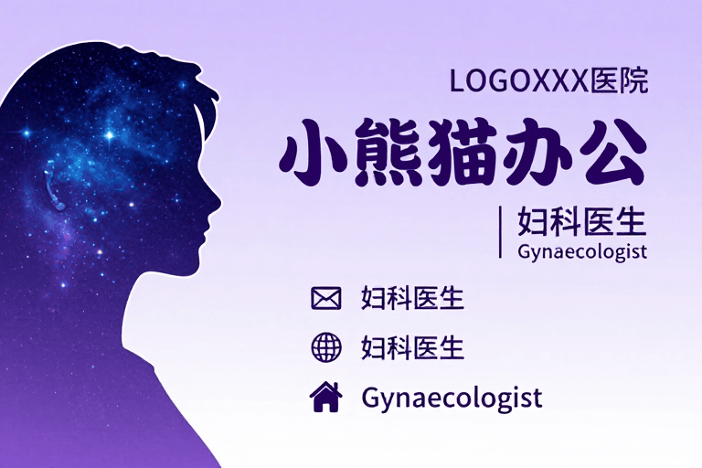 品牌标识素材：专业妇科诊所宣传设计：优雅星空剪影与医疗信任感融合