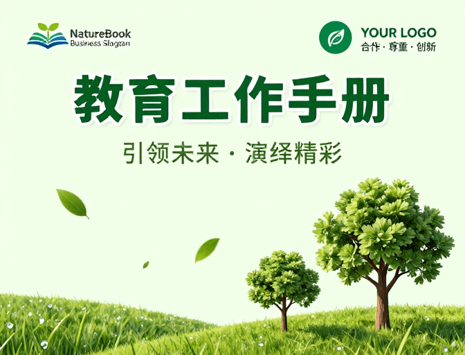 图文排版素材：清新自然的教育手册封面设计展示