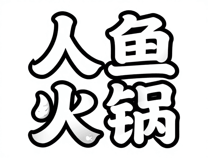 字体设计素材：人鱼火锅创意字体：现代海鲜广告字设计