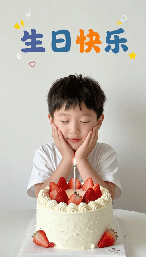 生日派对素材：童趣生日派对：彩色插画庆祝儿童生日喜悦