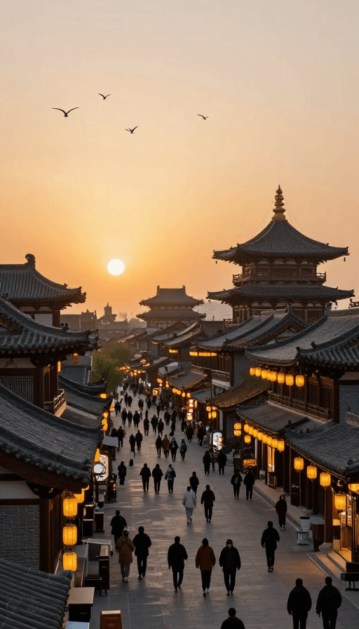 艺术展示素材：盛唐洛阳：晨曦中的古城风华