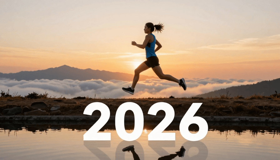 运动激励素材：跃动山脊，2026新年目标闪耀