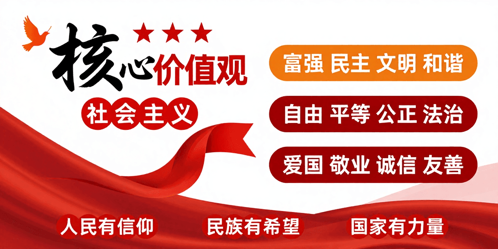 社会主义核心价值观素材：红色大气社会主义核心价值观海报设计