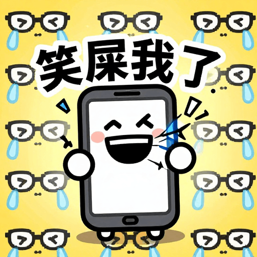 表情包素材素材：笑裂屏幕！像素风波普艺术搞笑插画
