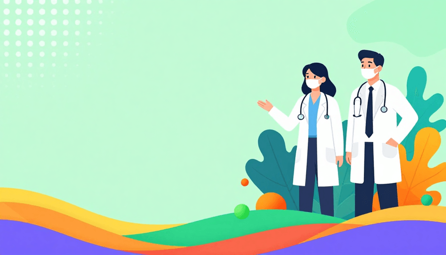 创意海报素材：扁平医疗插画：专业医护团队背景图