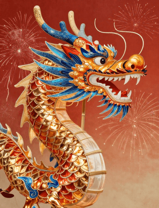龙灯巡游素材：盛世龙灯巡游：非遗光影艺术的璀璨呈现