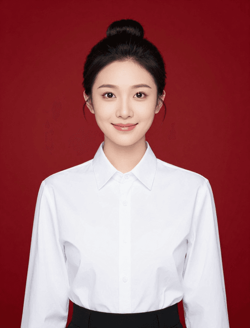 高清肖像素材：亚洲女性专业形象肖像：红底高清人像摄影