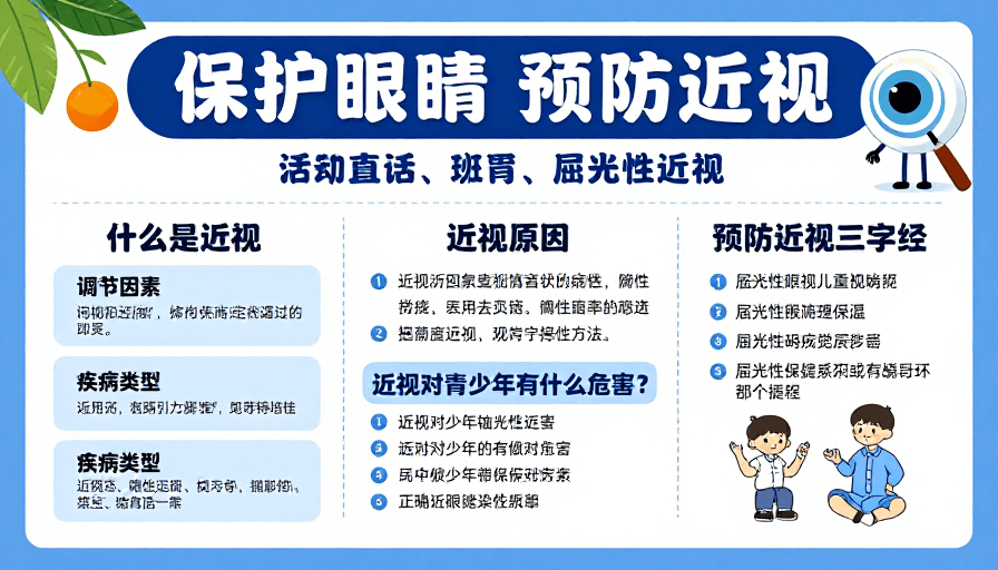 图文结合素材：清新专业风 | 保护眼睛预防近视科普海报