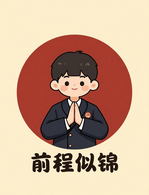 插画风素材：前程似锦：光明未来与希望之路的祝福