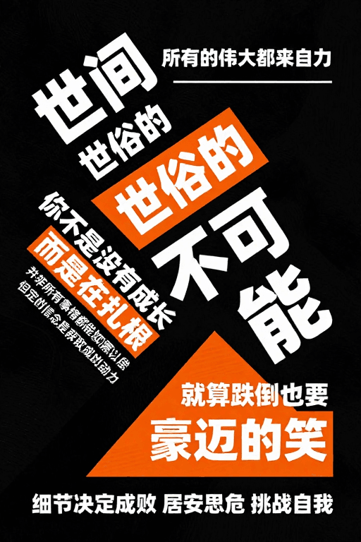 励志文案素材：世间：世俗的不可能，伟大源于坚定信念