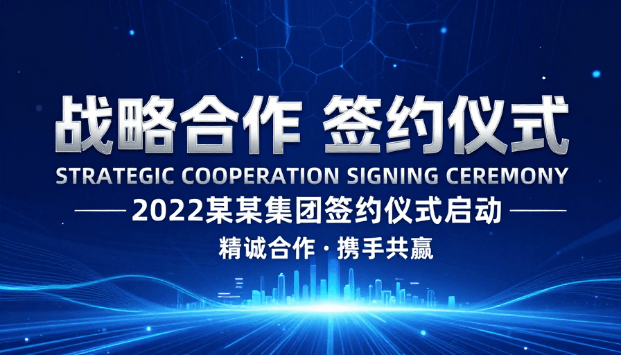 六边形网格素材：科技感签约仪式：2022某某集团启动