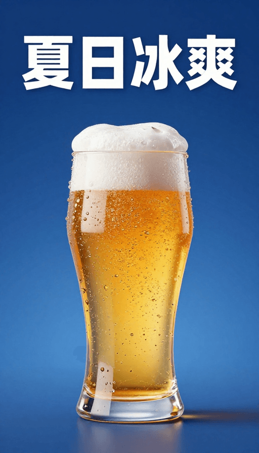 Octane渲染素材：夏日冰爽啤酒高级3D渲染背景图