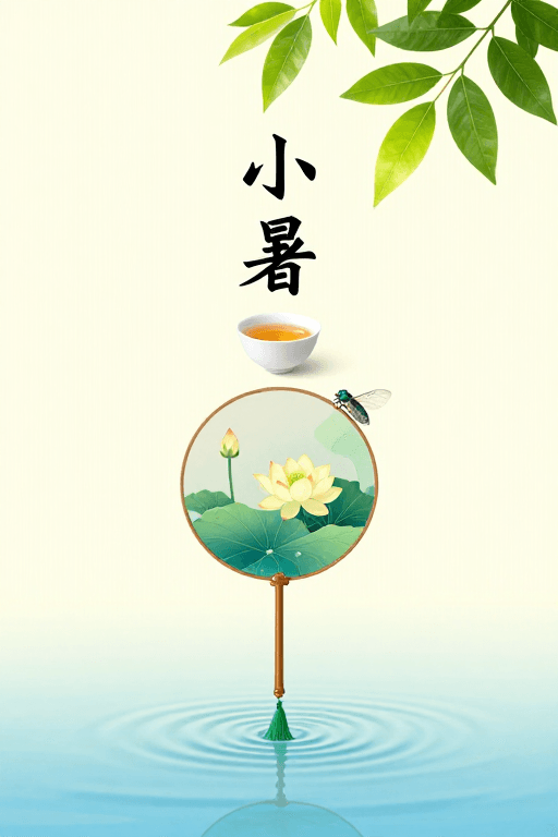 水墨插画素材：小暑清凉·东方雅致茶禅意境