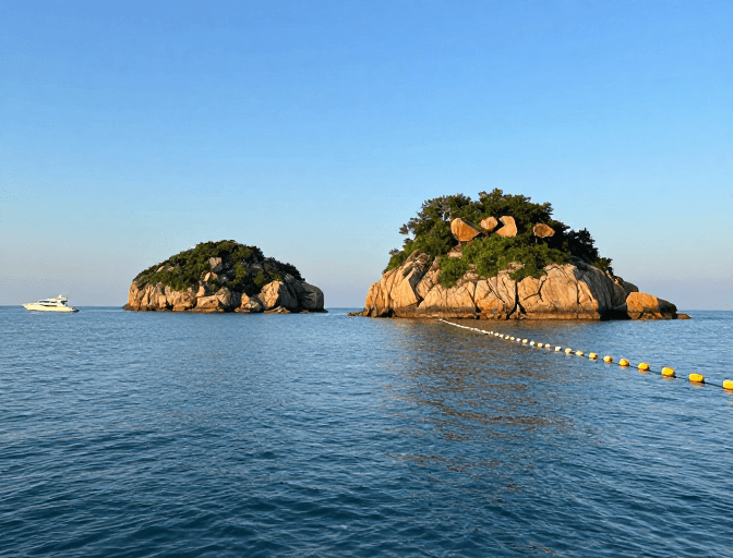 旅游宣传素材：晨曦海岛：蓝海与暖岩的静谧之旅