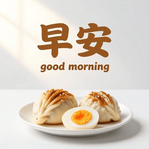 光影设计素材：3D早安问候：白色背景与光影点缀的早餐摄影