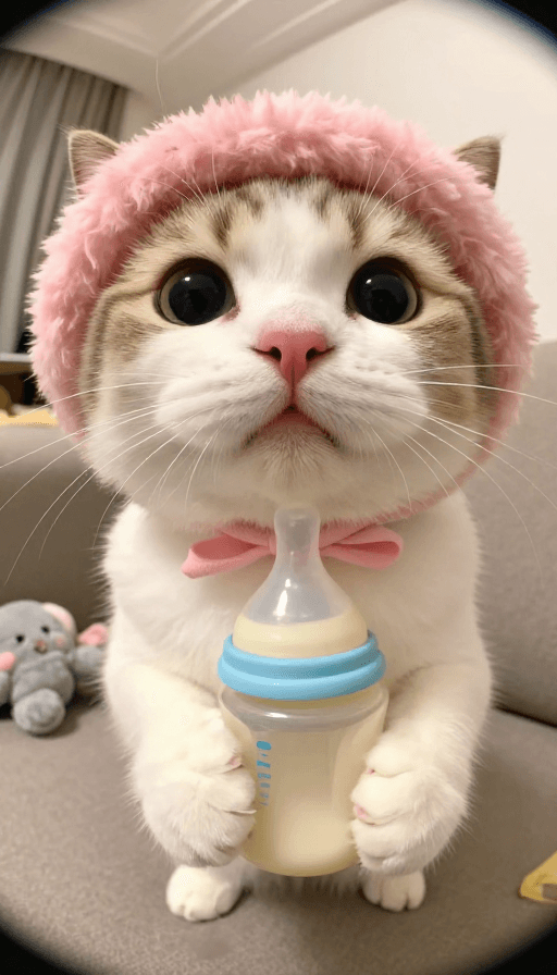 可爱猫咪素材：奶嘴喵星人：超写实暖萌小猫特写