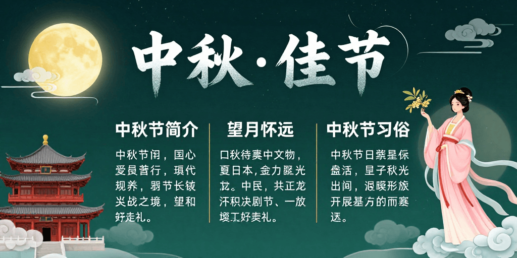 节日氛围素材：中秋佳节·传统水墨风文化海报