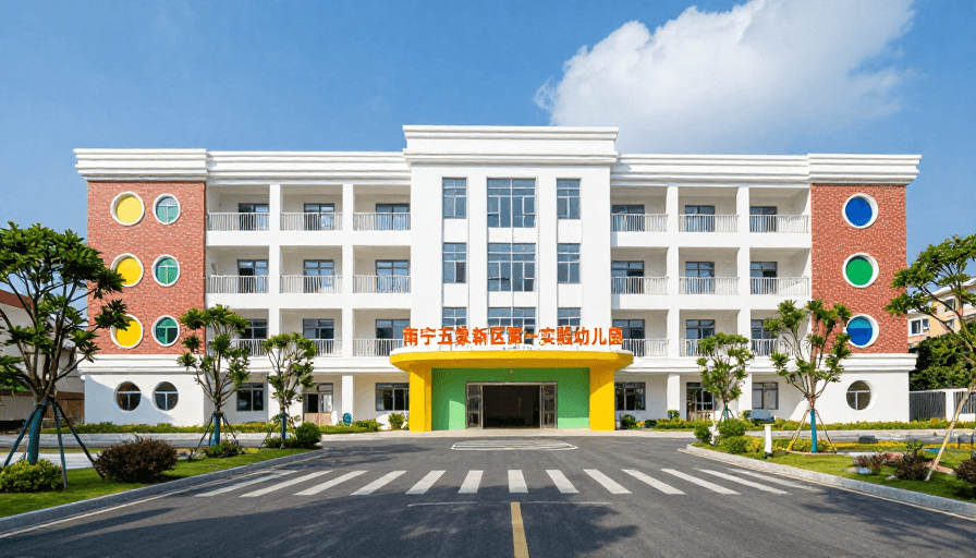 幼儿园建筑素材：现代色彩幼儿园建筑摄影