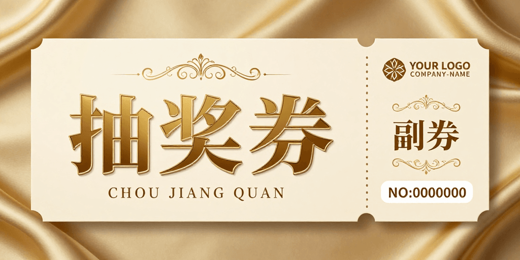 活动海报素材：高端奢华抽奖券设计，彰显尊贵仪式感