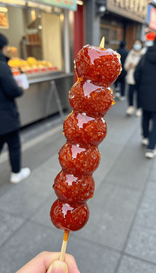 喜庆装饰素材：冰糖葫芦串财气：传统美味迎好运