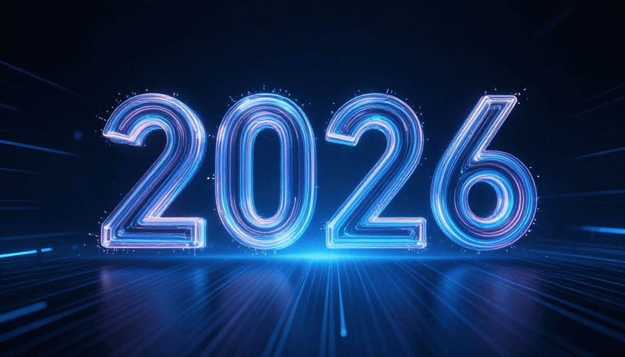 C4D渲染素材：深邃宇宙蓝2026粒子流动，未来科技发布会主视觉