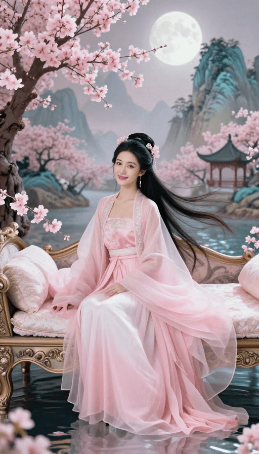 人物肖像素材：古风与现代交融的梦幻仙境人像