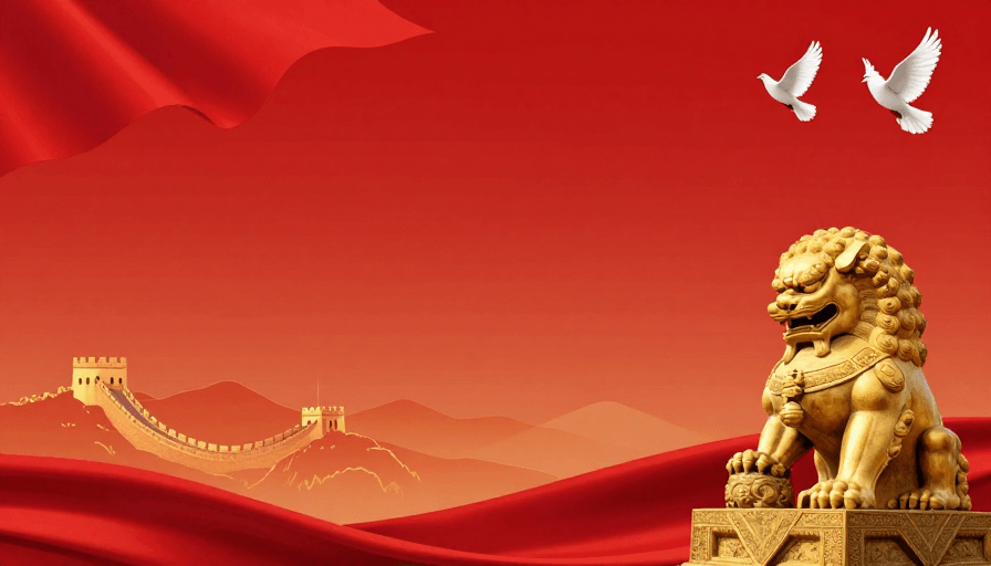 背景图素材：红金中国风庄严背景图