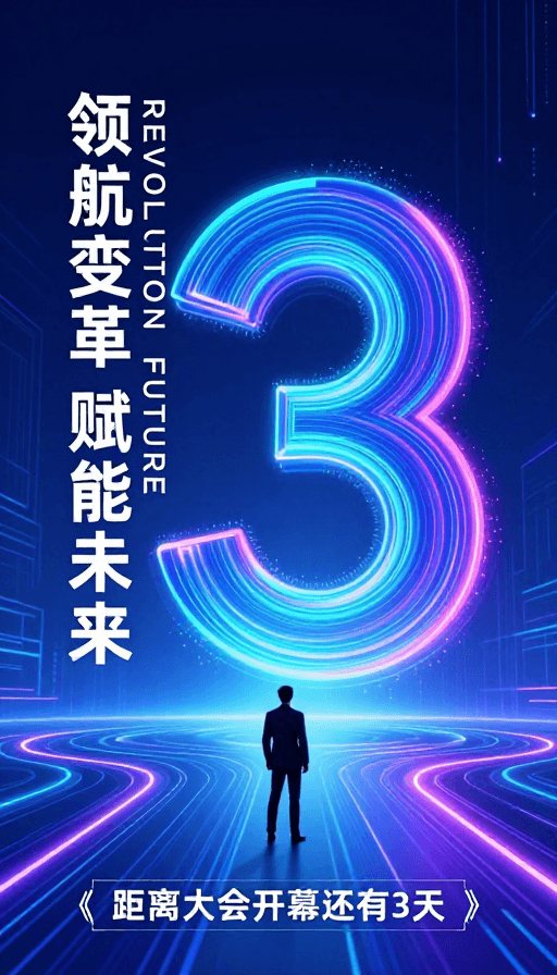 虚拟空间素材：未来科技领航变革：沉浸式数字发布会倒计时海报