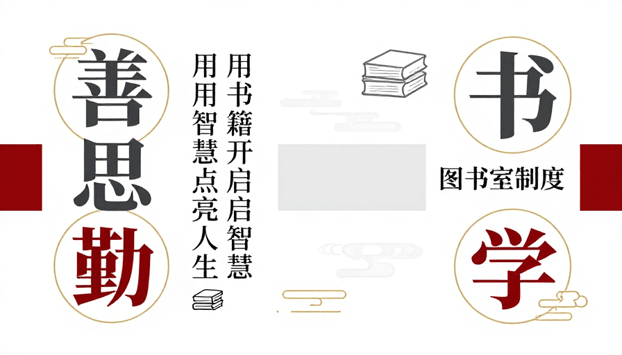 简约设计素材：简约中式书法海报：善思勤学点亮智慧人生