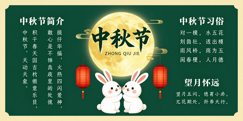 中文字体素材：中秋佳节：水墨金辉传统文化海报