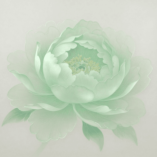 OC渲染素材：极简透明牡丹特写，典雅笔触与光影细节