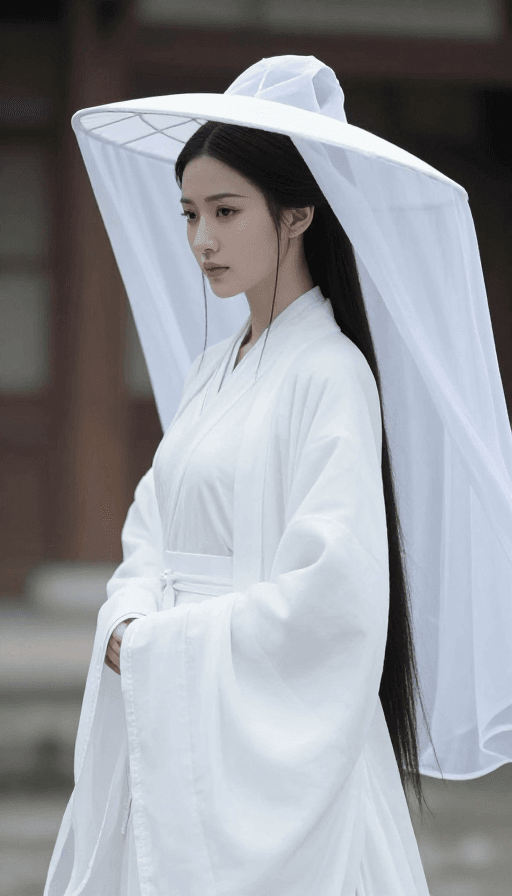 女道士素材：孤傲女道士侧影：冷韵汉服写真