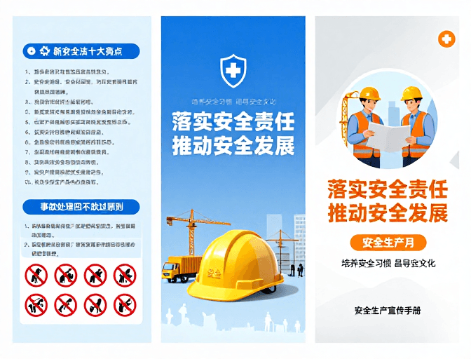 宣传手册封面素材：安全生产新法亮点与责任落实手册封面设计
