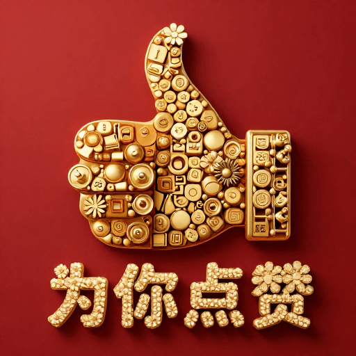金色立体素材：金色立体点赞手势暗红背景，为你点赞的3D艺术展示